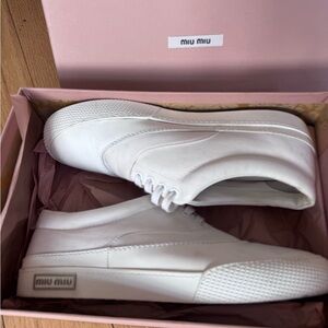 Miu Miu white sneakers size 10. Excellent condition.
